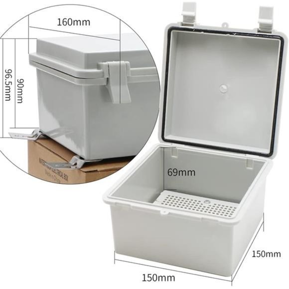 Weatherproof Outdoor Box Electrical with Wall Bracket 5.9"5.9"3.5" (15015090mm) - Picture 3 of 6